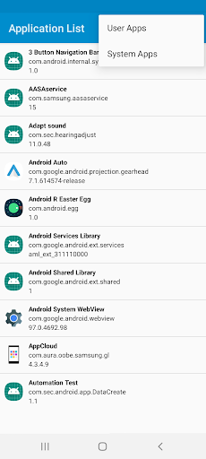 Applications List Screen 3