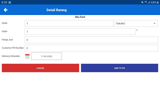 Homan Sales Order Screen 3