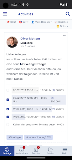 Android application Extranet der DBC e.V screenshort