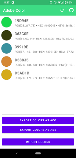 Android application Adobe Color Tool Demo screenshort