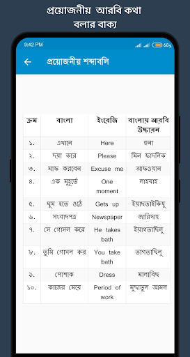 আরবি শব্দের বাংলা অর্থ Screen 3