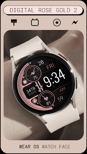 Digital Rose Gold 2 watch face Screen 2