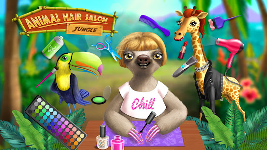 Salon de coiffure pour animaux de la jungle - Jeu de coiffure pour enfants