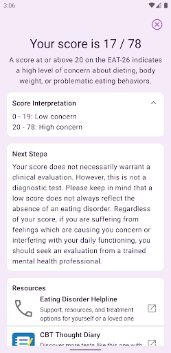 Eating Disorder Test Screen 3