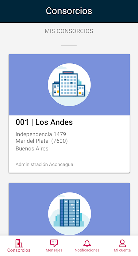 Android application IDATA Copropietarios screenshort