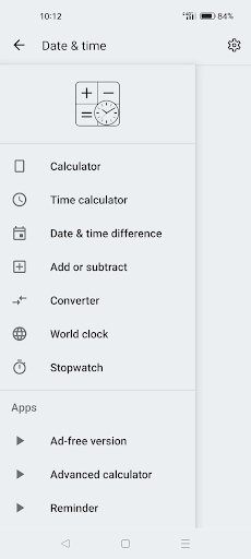 Date & time calculator Screen 2
