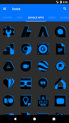 Flat Black and Blue Icon Pack ✨Free✨