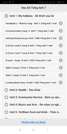 Android application Học tốt Tiếng Anh 7 thí điểm screenshort