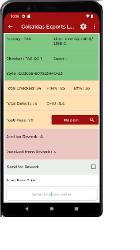 Android application QR - Quality Inspection screenshort