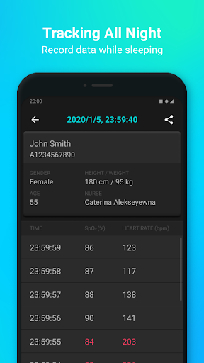 View Tracker (Oximeter) Screen 2