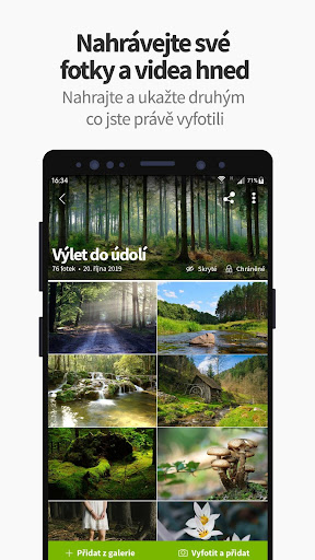 Android application Rajče do kapsy screenshort