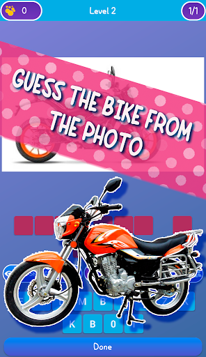 Guess the bike games Screen 2
