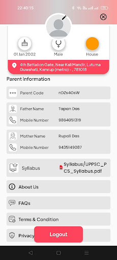 South Point School App Screen 3