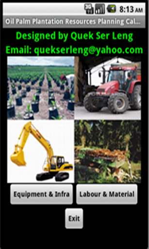 Android application Oil Palm Resources Calculator screenshort