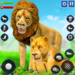「憤怒的獅子家庭模擬器：動物冒險遊戲」圖示圖片