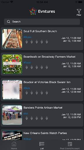 Evntures - Find Local Events Screen 2
