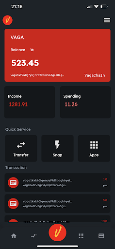Android application VagaWallet screenshort