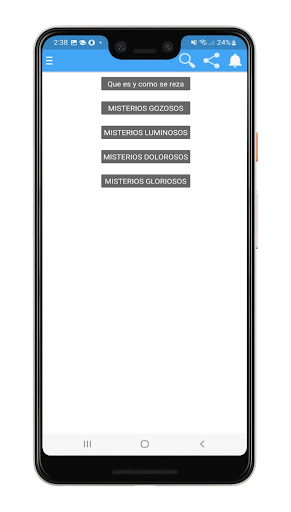 Android application Santo Rosario screenshort