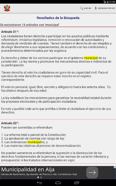 Captura 13 Constitución Política del Perú android