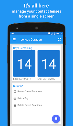 Android application Contact Lenses Time screenshort