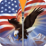 USA Flag Zipper Screenlock icon