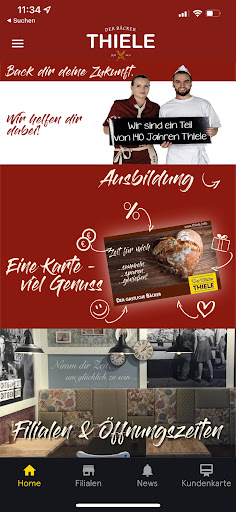 Android application Thiele Feinbäckerei screenshort