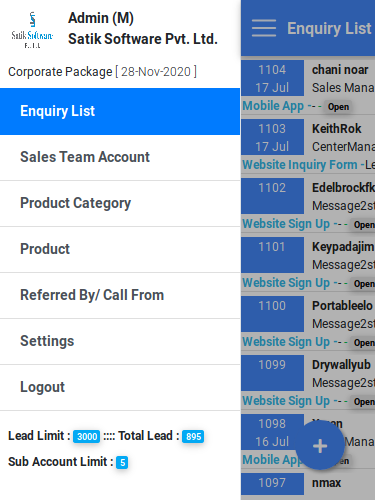 Sales Manager - Enquiry Follow Screen 2