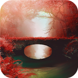 Nature. Red forest. Wallpaper icon