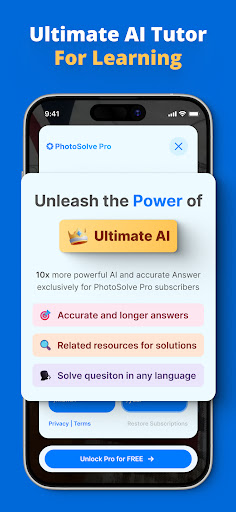 Screenshot of PhotoSolve: AI Homework Helper