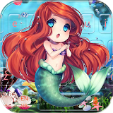 Cute mermaid Keyboard Theme Cartoon mermaid icon