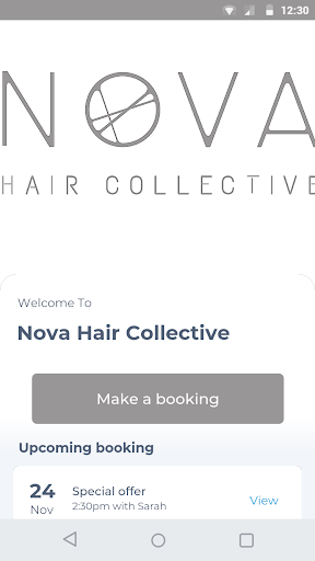 Android application Nova Hair Collective screenshort