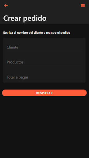 Gestión de pedidos Screen 2