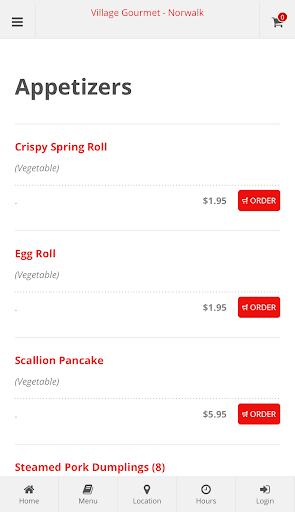 Village Gourmet Norwalk Order Screen 2