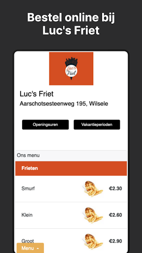 Android application Luc's Friet screenshort