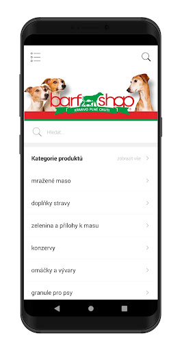 Android application Barf shop: pro psy a kočky screenshort