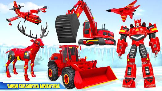 Snow Excavator Robot Car Games  screenshots 13