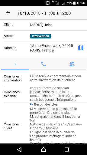 Ximi mobile intervenant Screen 3