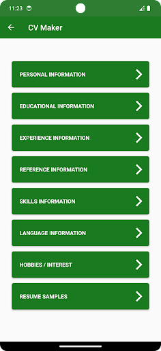 Easy Cv Maker app Screen 2