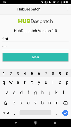 Android application HubDespatch screenshort