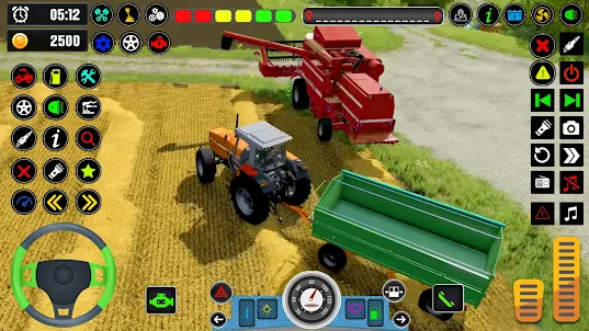 現代拖拉機手推車耕作