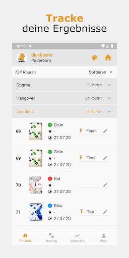 Android application Boulder Buddy screenshort