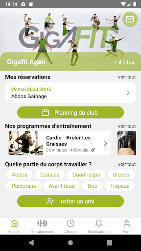Android application ClubConnect - Gigafit screenshort