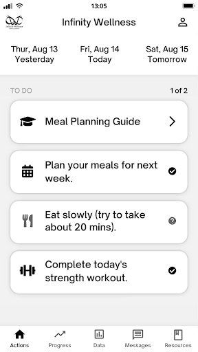 Android application Infinity Wellness screenshort
