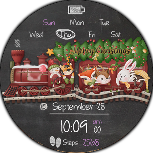 BFF42- Train & Merry Christmas logo