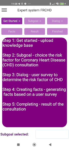 Expert system:risk factors CHD Screen 3