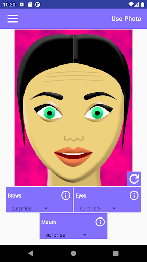 Android application Making Facial Expressions screenshort