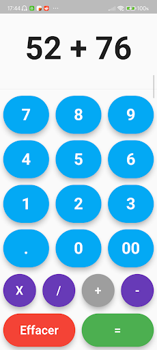 Android application Calculatrice touches géantes screenshort