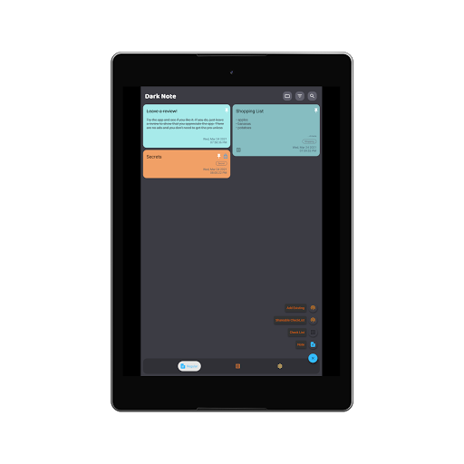 Screenshot of Dark Note - Notes + Grocery