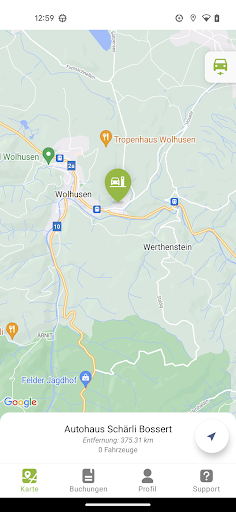 Android application MyCarSharing CH screenshort