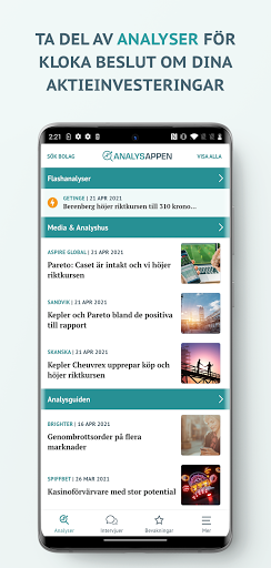 Analysappen Screen 2